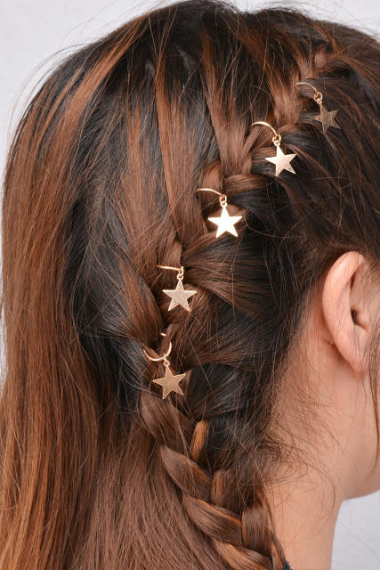 5pcs boho shell leaf cross charm hair accessory for braids dreadlocak accessories