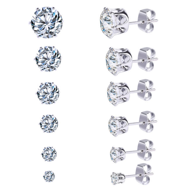 Hot sale 6pcs cubic zircon earring set