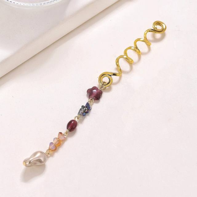 Vintage crystal stone alloy hair accessory for braids dreadlock accessories