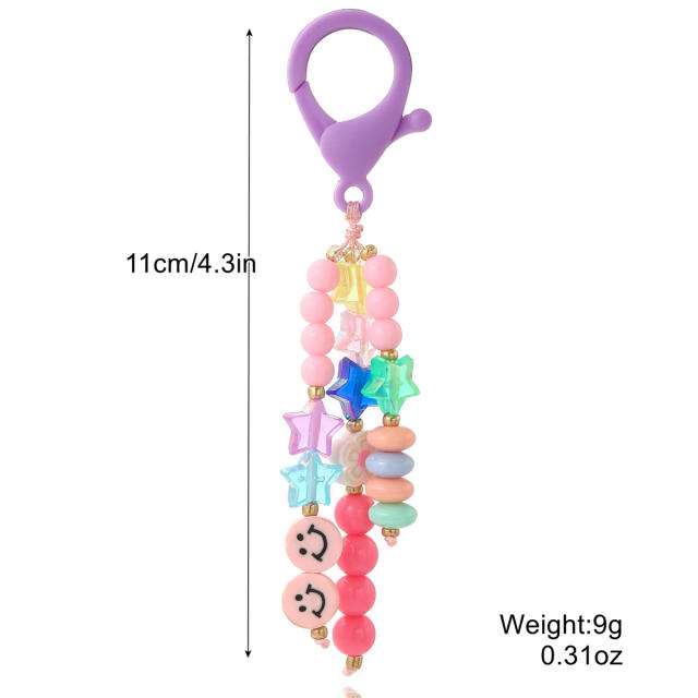 Y2K cute love letter colorful bead keychain