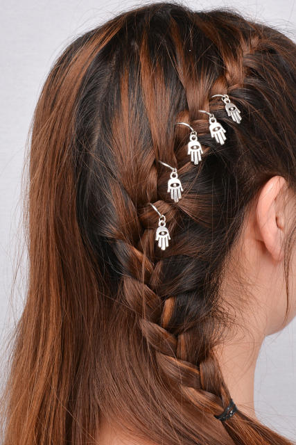 5pcs boho shell leaf cross charm hair accessory for braids dreadlocak accessories