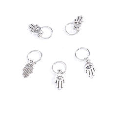 5pcs boho shell leaf cross charm hair accessory for braids dreadlocak accessories