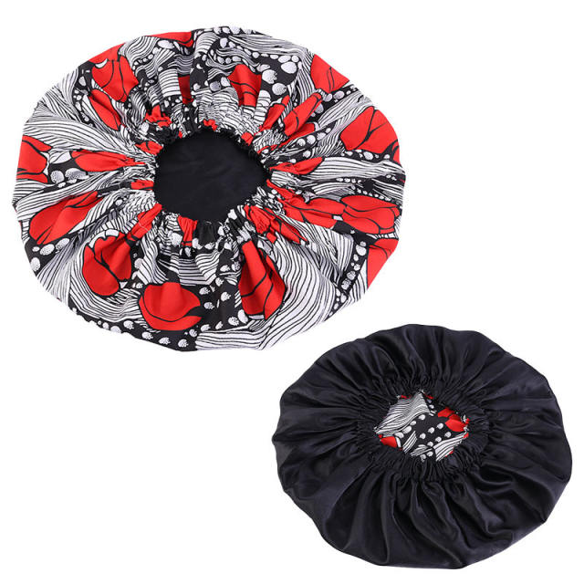 Africa patter jumbo satin bonnets