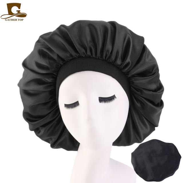 Large size satin bonnets for women