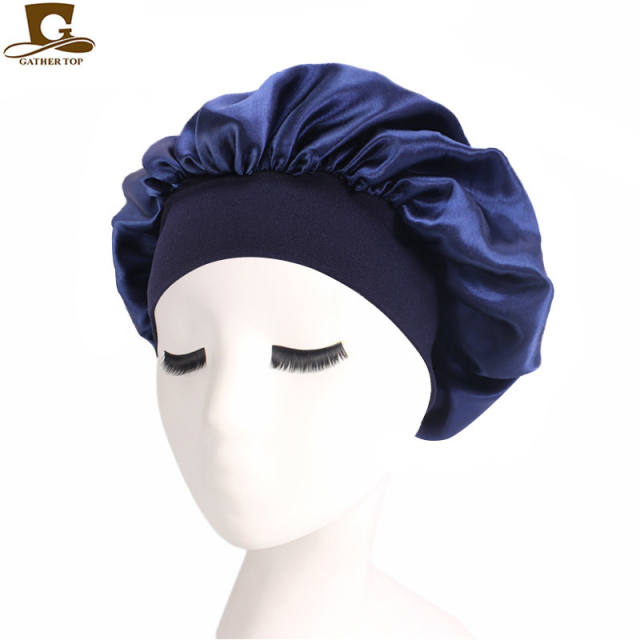 Plain color satin bonnets for women