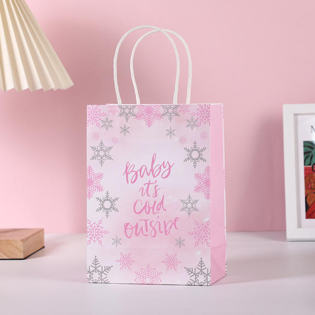 Pink color castel butterfly paper bag gift bag