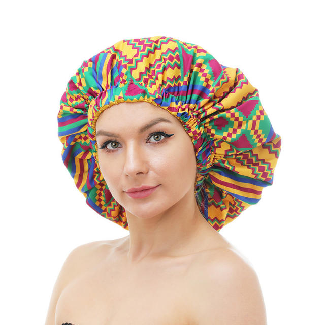 Africa patter jumbo satin bonnets