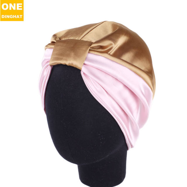 Color matching satin bonnets for women