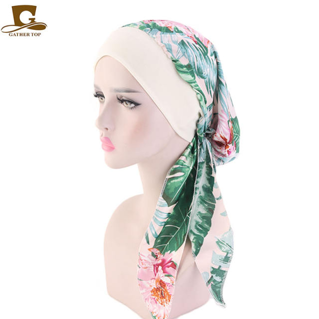 Imitation silky satin women bonnets