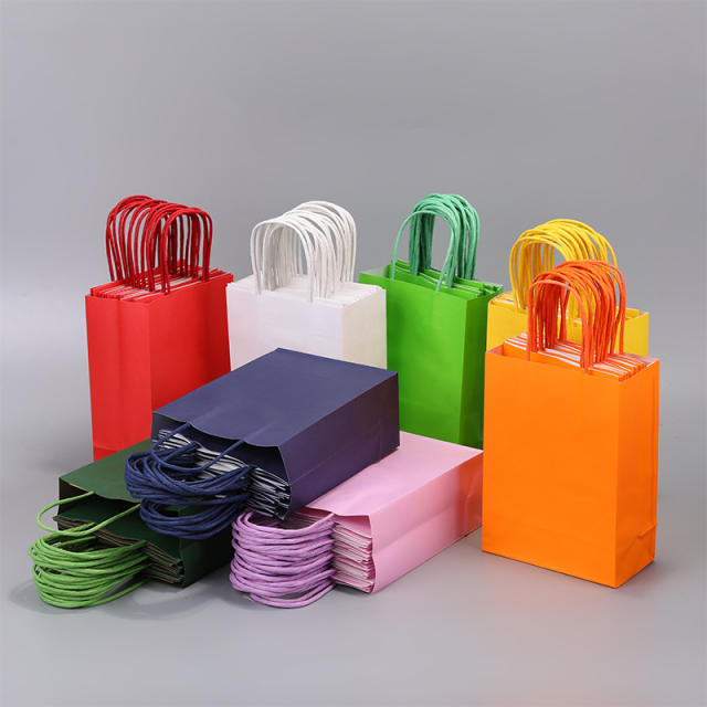 Solid color kraft paper bag gift bag