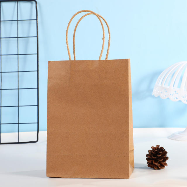 Solid color kraft paper bag gift bag