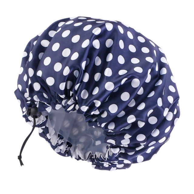 Two layer satin waterproof women bonnets