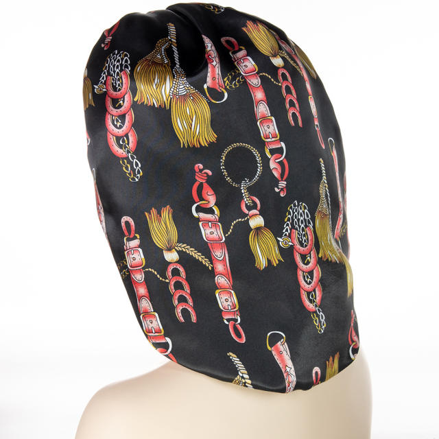 Large size floral satin scarf bonnets