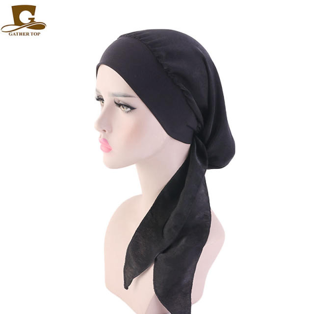 Imitation silky satin women bonnets