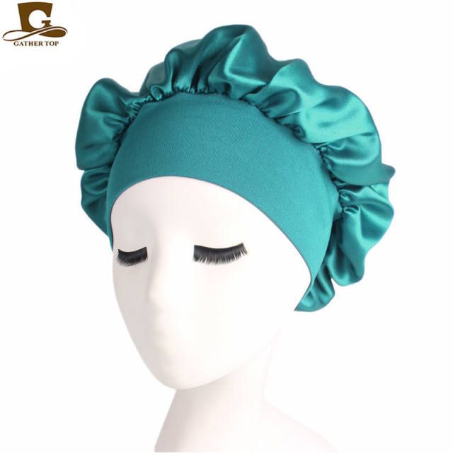 Plain color satin bonnets for women