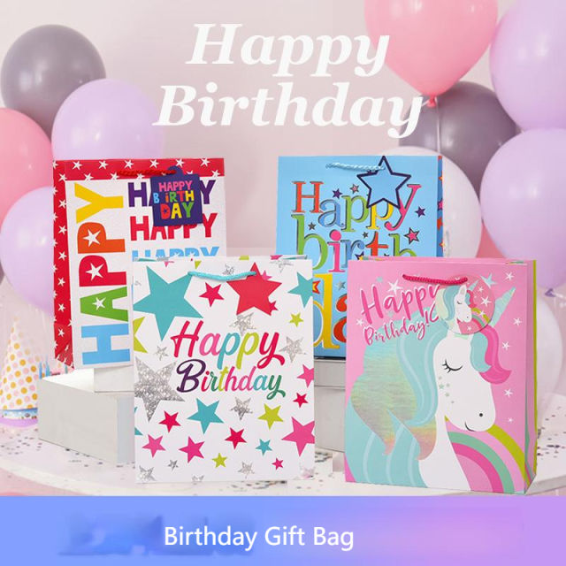 Cartoon unicorn design paper bag gift bag