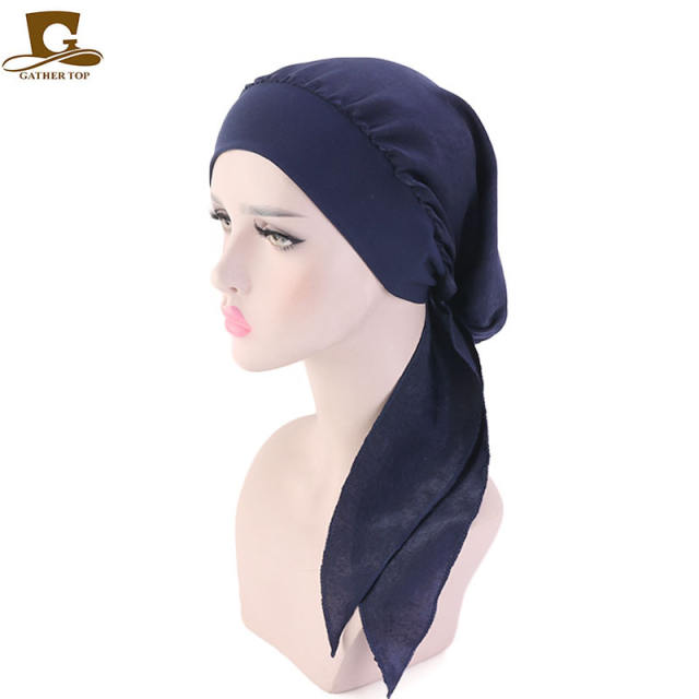 Imitation silky satin women bonnets