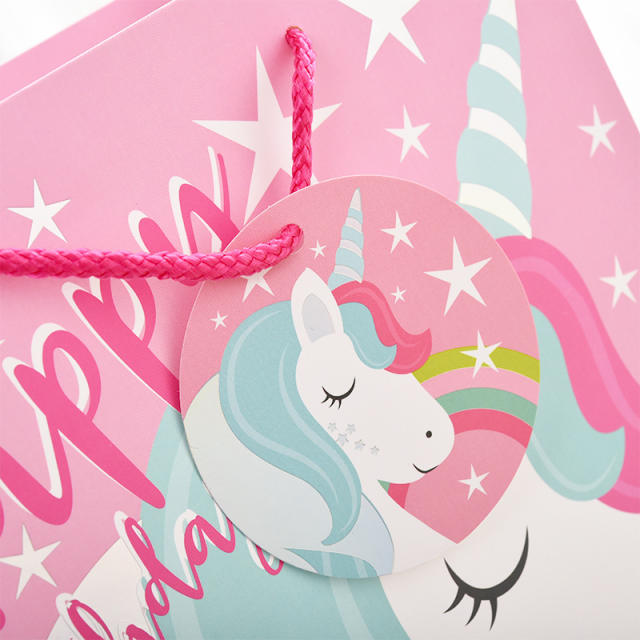Cartoon unicorn design paper bag gift bag