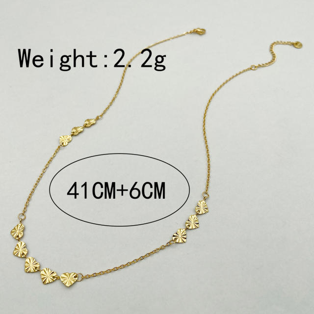 Korean fashion basic stainless steel chain necklace