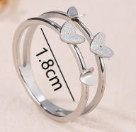 Korean fashion frost heart stainless steel rings