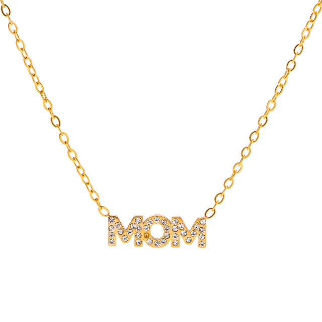 18KG stainless steel mom letter mother's day necklace
