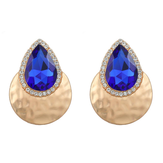 Elegant glass crystal statement geometric earrings