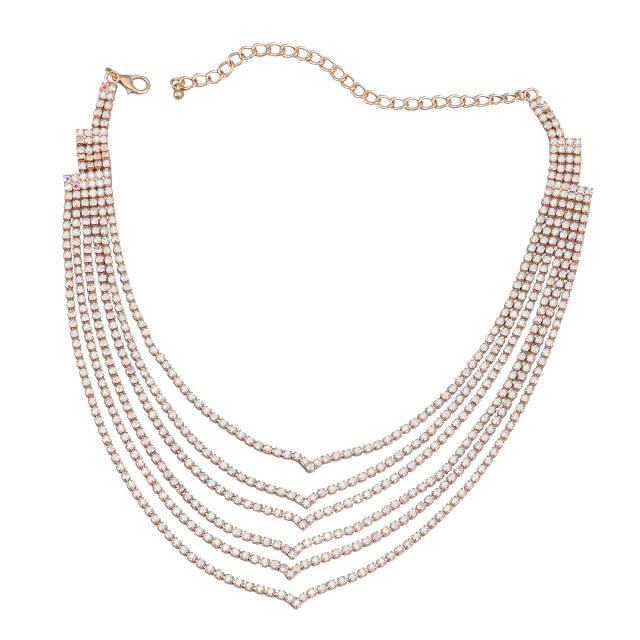 Chic diamond layer women necklace