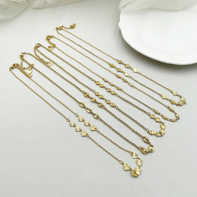 Korean fashion basic stainless steel chain necklace