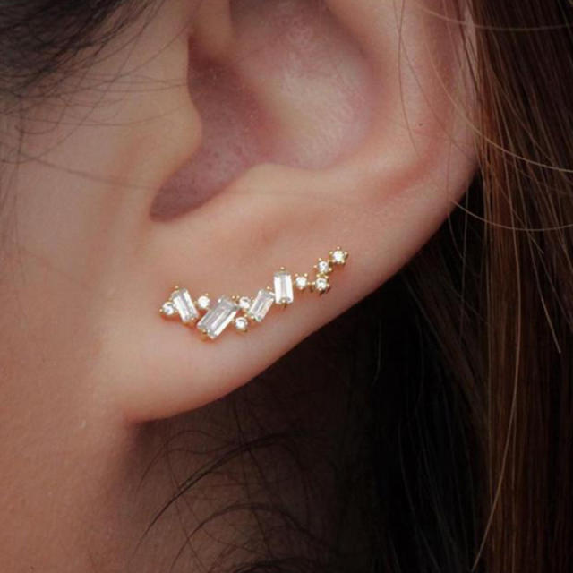 Elegant cubic zircon copper diamond earrings