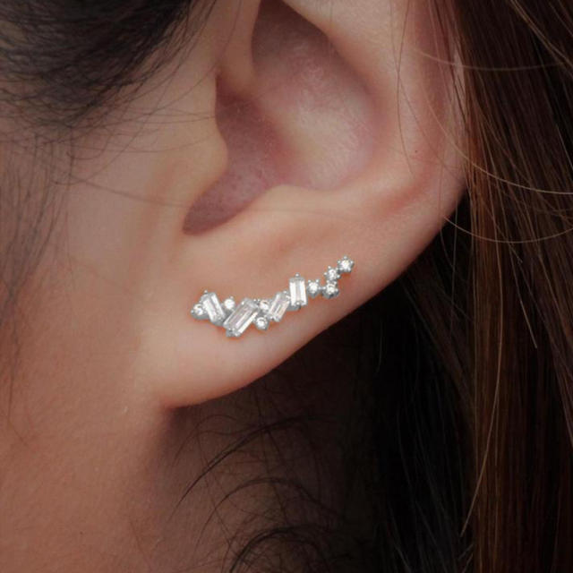 Elegant cubic zircon copper diamond earrings