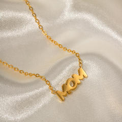 18KG stainless steel mom letter mother's day necklace