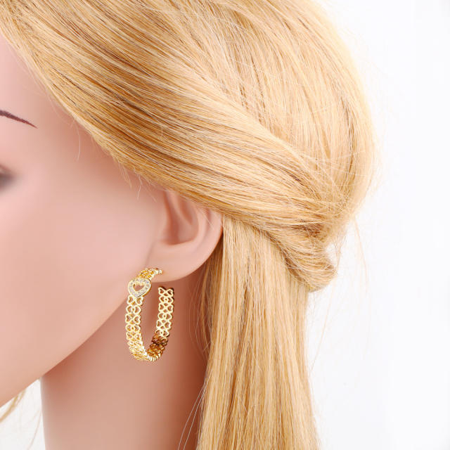 Gold plated copper hoop earrings