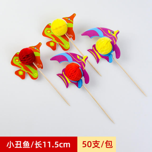Cute paper umbrella fruit toppers