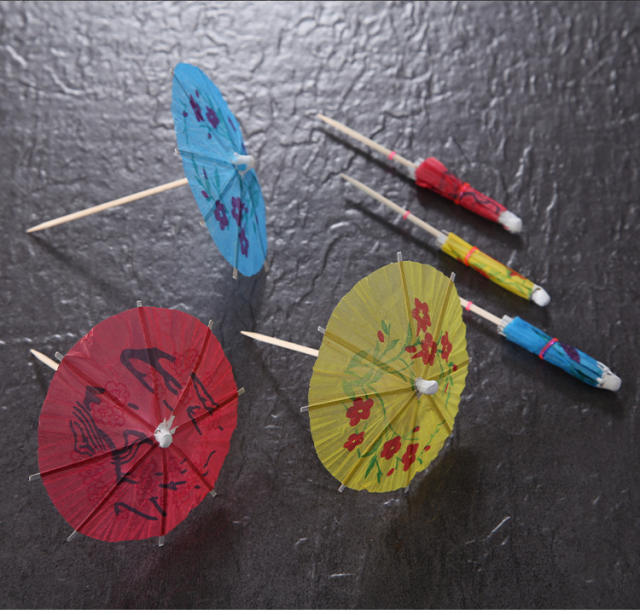 Creative color paper umbrella toppers