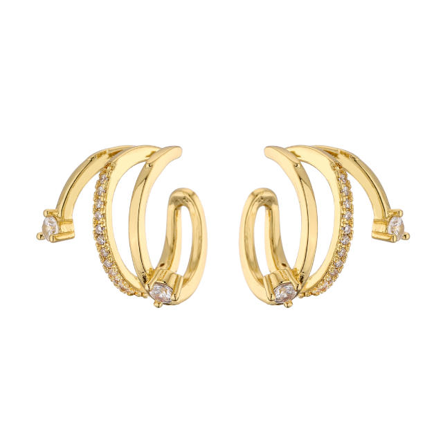 Delicate diamond copper earrings