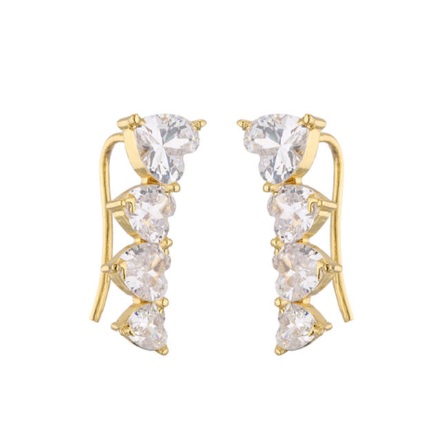 Delicate diamond copper earrings