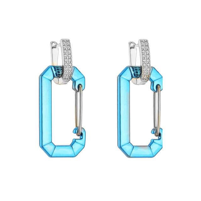 Y2K colorful gold plated paperclip copper huggie earrings