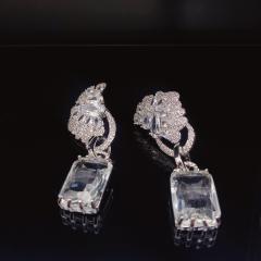 925 needle luxury color cubic zircon pave setting copper earrings