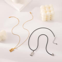 Hot sale his queen her king stainless steel pendant couple necklace