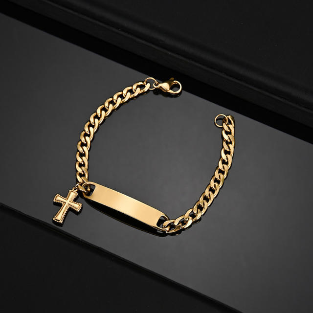 Personality engrave letter stainless steel bracelet