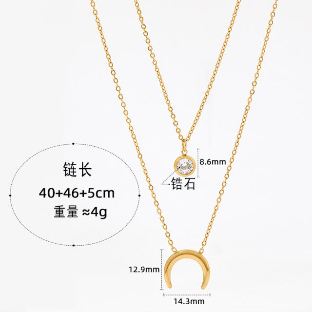 Dainty two layer stainless steel necklace