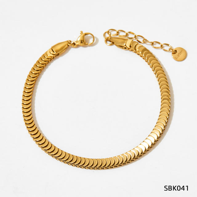 Romantic easy match stainless steel chain bracelet