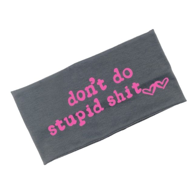 Don't be stupid logo letter sports headband