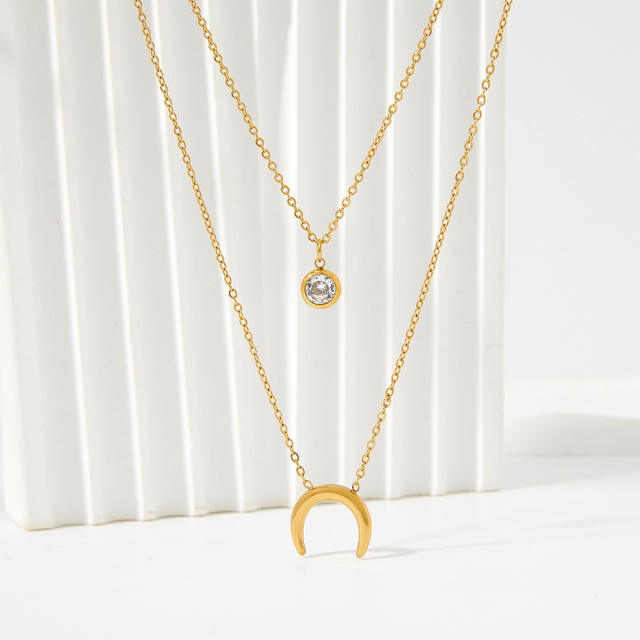 Dainty two layer stainless steel necklace