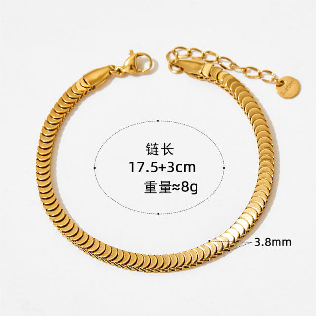 Romantic easy match stainless steel chain bracelet