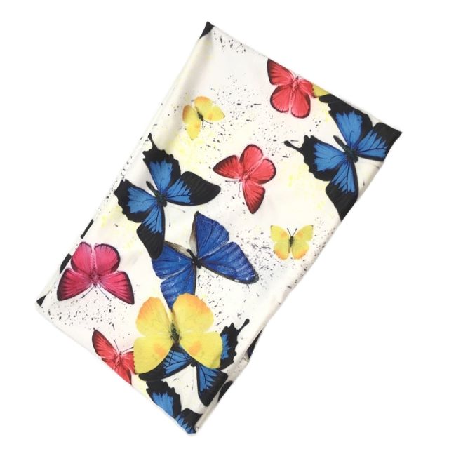 Colorful butterfly printing wide elastic headband