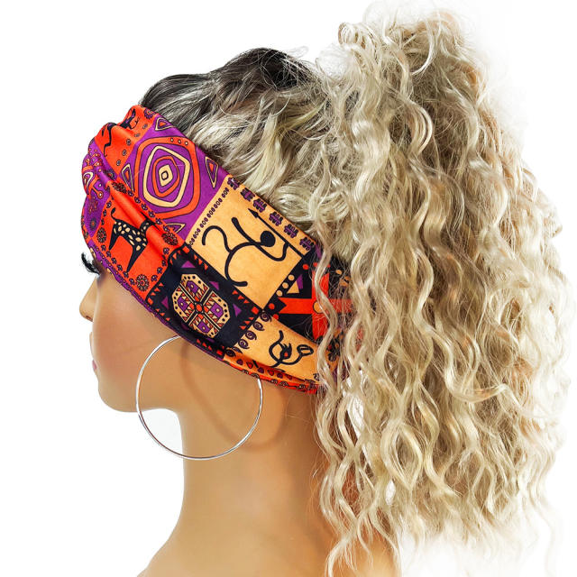 Color printing sports turban headband