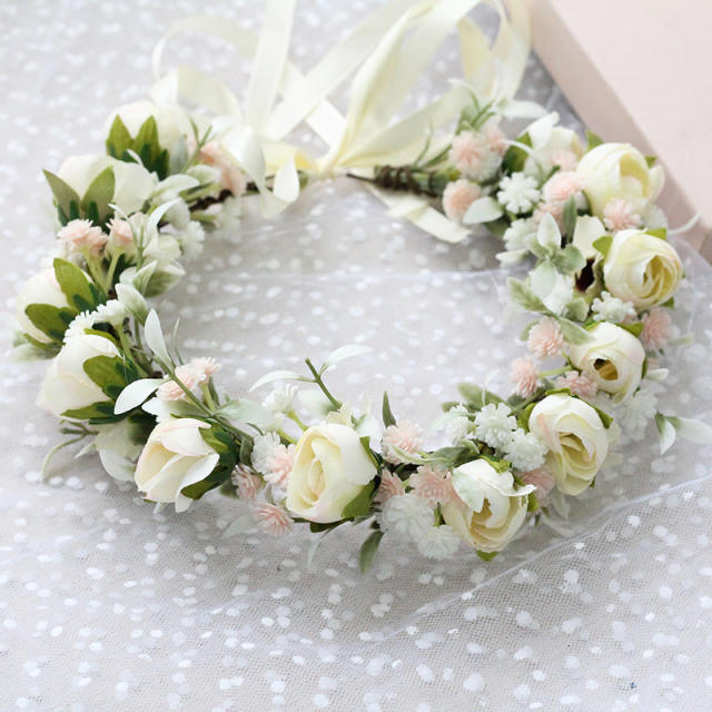 Rose flower crown headband