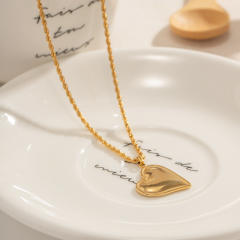 Concise heart pendant rope chain stainless steel pendant necklace