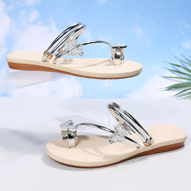 Occident fashion butterfly flat slippers